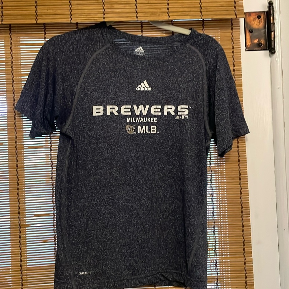 Women’s size L (tighter fit) Adidas Brewers shirt. Smoke free home.$5